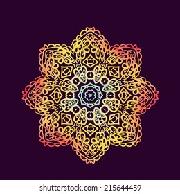 Decorative rosette  with watercolor effect