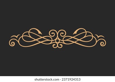 Decorative rotating circle dividers. Collection of vector calligraphy objects for wedding invitations, greeting cards and certificate designs.Lines, borders, swirls and dividers in retro classic style