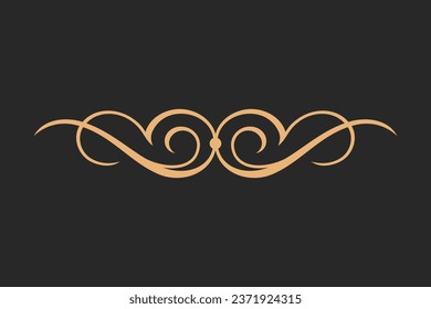 Decorative rotating circle dividers. Collection of vector calligraphy objects for wedding invitations, greeting cards and certificate designs.Lines, borders, swirls and dividers in retro classic style