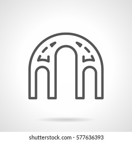 Decorative round arches. Simple line style icon