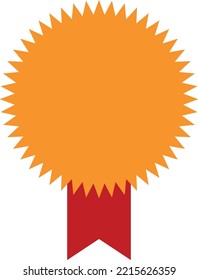 Decorative round badge template. Yellow promotion tag