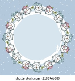 Borde redondo decorativo de animados navideños 