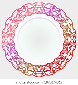decorative round border with floral ornament. vector illustration