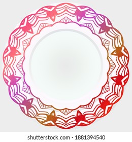 decorative round border with floral ornament. vector illustration