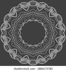 decorative round border with floral ornament. vector illustration