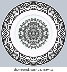 ornamento decorativo de borde redondo y mandala. Ilustración vectorial.