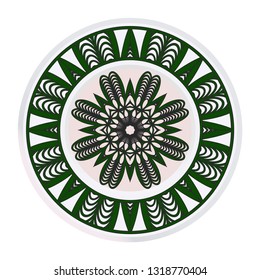 Decorative Round Color Ornament For Interior Design. Tribal Ethnic Ornament With Mandala. Home Décor. Vector Illustration.