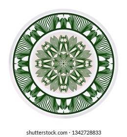 Decorative Round Color Ornament For Interior Design. Tribal Ethnic Ornament With Mandala. Home Décor. Vector Illustration.