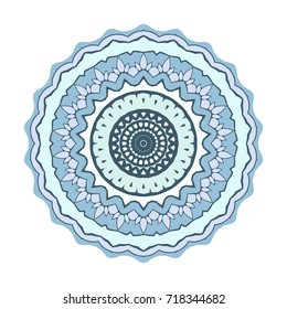 Decorative round element for creating an ornament. Bright mandala.