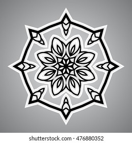 Decorative round element. Stylized vector mandala