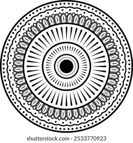 Mandala floral redondo decorativo para el diseño de la tarjeta de felicitación de la tarjeta de visita