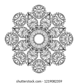 Decorative round floral mandala. Floral designs for Business card, greeting card, wedding invitation, Gift voucher, background pattern, fashion design. vector illustration.