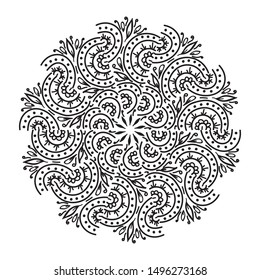 Decorative round floral mandala. Floral designs for Business card, greeting card, wedding invitation, Gift voucher, background pattern, fashion design. vector illustration.
