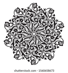 Decorative round floral mandala. Floral designs for Business card, greeting card, wedding invitation, Gift voucher, background pattern, fashion design. vector illustration.