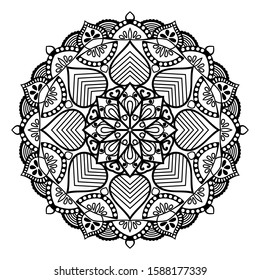 Decorative round floral mandala. Floral designs for Business card, greeting card, wedding invitation, Gift voucher, background pattern, fashion design. vector illustration.
