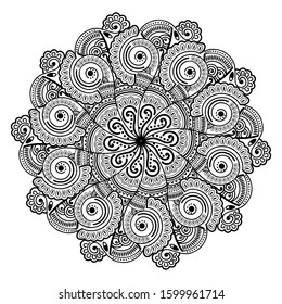 Decorative round floral mandala. Floral designs for Business card, greeting card, wedding invitation, Gift voucher, background pattern, fashion design. vector illustration.