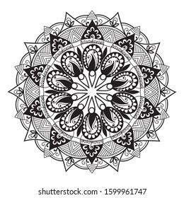 Decorative round floral mandala. Floral designs for Business card, greeting card, wedding invitation, Gift voucher, background pattern, fashion design. vector illustration.