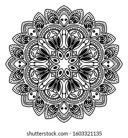 Decorative round floral mandala. Floral designs for Business card, greeting card, wedding invitation, Gift voucher, background pattern, fashion design. vector illustration.
