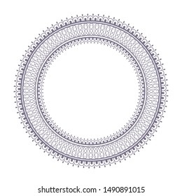 Decorative round frame with abstract floral ornament. Circular frame. Elegant element for design. Vector.

