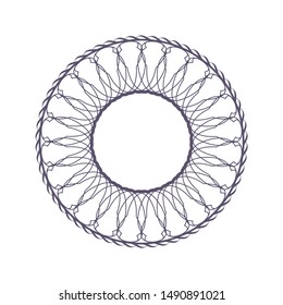 Decorative round frame with abstract floral ornament. Circular frame. Elegant element for design. Vector.
