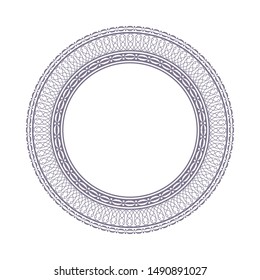 Decorative round frame with abstract floral ornament. Circular frame. Elegant element for design. Vector.
