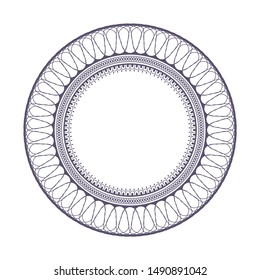 Decorative round frame with abstract floral ornament. Circular frame. Elegant element for design. Vector.

