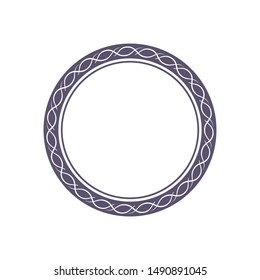 Decorative round frame with abstract floral ornament. Circular frame. Elegant element for design. Vector.