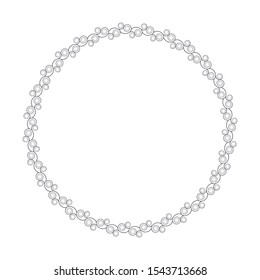 Decorative round frame with abstract floral ornament. Circular frame. Elegant element for design. Vector.