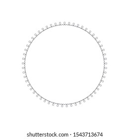 Decorative round frame with abstract floral ornament. Circular frame. Elegant element for design. Vector.