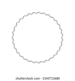 Decorative round frame with abstract floral ornament. Circular frame. Elegant element for design. Vector.