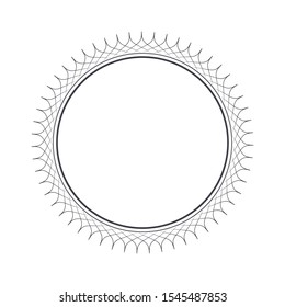 Decorative round frame with abstract floral ornament. Circular frame. Elegant element for design. Vector.