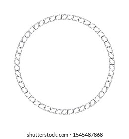 Decorative round frame with abstract floral ornament. Circular frame. Elegant element for design. Vector.