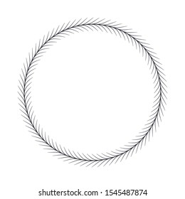 Decorative round frame with abstract floral ornament. Circular frame. Elegant element for design. Vector.