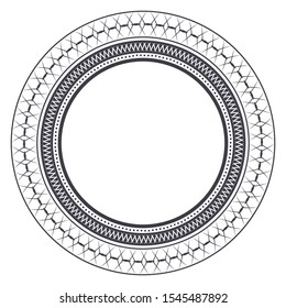 Decorative round frame with abstract floral ornament. Circular frame. Elegant element for design. Vector.