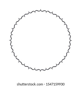 Decorative round frame with abstract floral ornament. Circular frame. Elegant element for design. Vector.