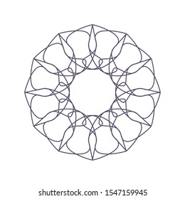 Decorative round frame with abstract floral ornament. Circular frame. Elegant element for design. Vector.