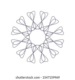 Decorative round frame with abstract floral ornament. Circular frame. Elegant element for design. Vector.