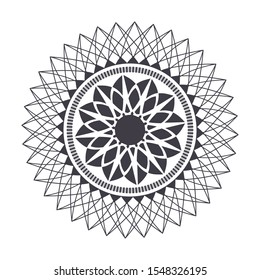 Decorative round frame with abstract floral ornament. Circular frame. Elegant element for design. Vector.