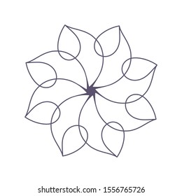 Decorative round frame with abstract floral ornament. Circular frame. Elegant element for design. Vector.