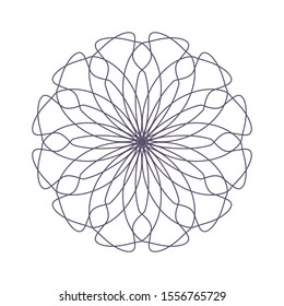Decorative round frame with abstract floral ornament. Circular frame. Elegant element for design. Vector.