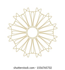Decorative round frame with abstract floral ornament. Circular frame. Elegant element for design. Vector.