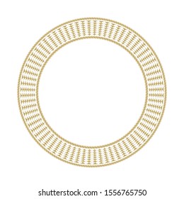 Decorative round frame with abstract floral ornament. Circular frame. Elegant element for design. Vector.