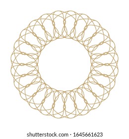 Decorative round frame with abstract floral ornament. Circular frame. Elegant element for design. Vector.