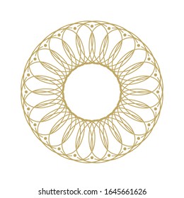 Dekorativer Rundrahmen mit abstraktem Blumendekor. Circular frame Elegantes Element für Design. Vektorillustration.