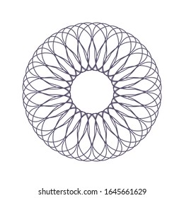 Marco redondo decorativo con adorno floral abstracto. Marco circular. Elegante elemento de diseño. Vector.