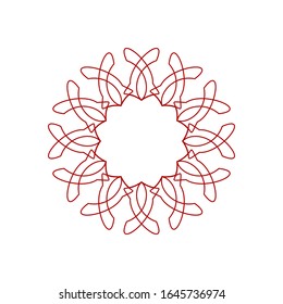 Decorative round frame with abstract floral ornament. Circular frame. Elegant element for design. Vector.