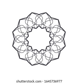 Dekorativer Rundrahmen mit abstraktem Blumendekor. Circular frame Elegantes Element für Design. Vektorillustration.