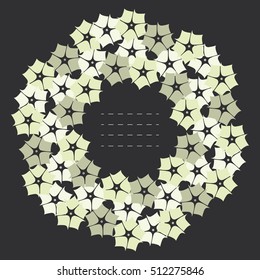 Decorative round frame with abstract flowers can be used for greeting cards, invitations, covers and more designs.