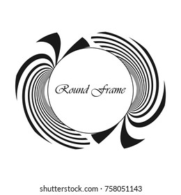 Decorative round frame. Abstract halftone creative geometric vector background. Modern design black and white frame template.