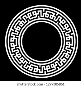 Decorative round frame. Abstract vector geometric ornamentd. Vector illustration.